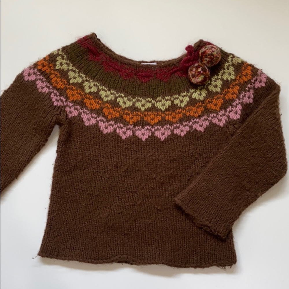 GYMBOREE brown fair isle sweater size 4